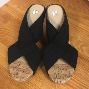 Black BP wedge sandals. Rarely worn. Size 6.5